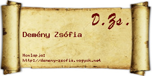 Demény Zsófia névjegykártya