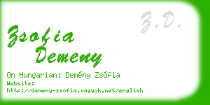 zsofia demeny business card